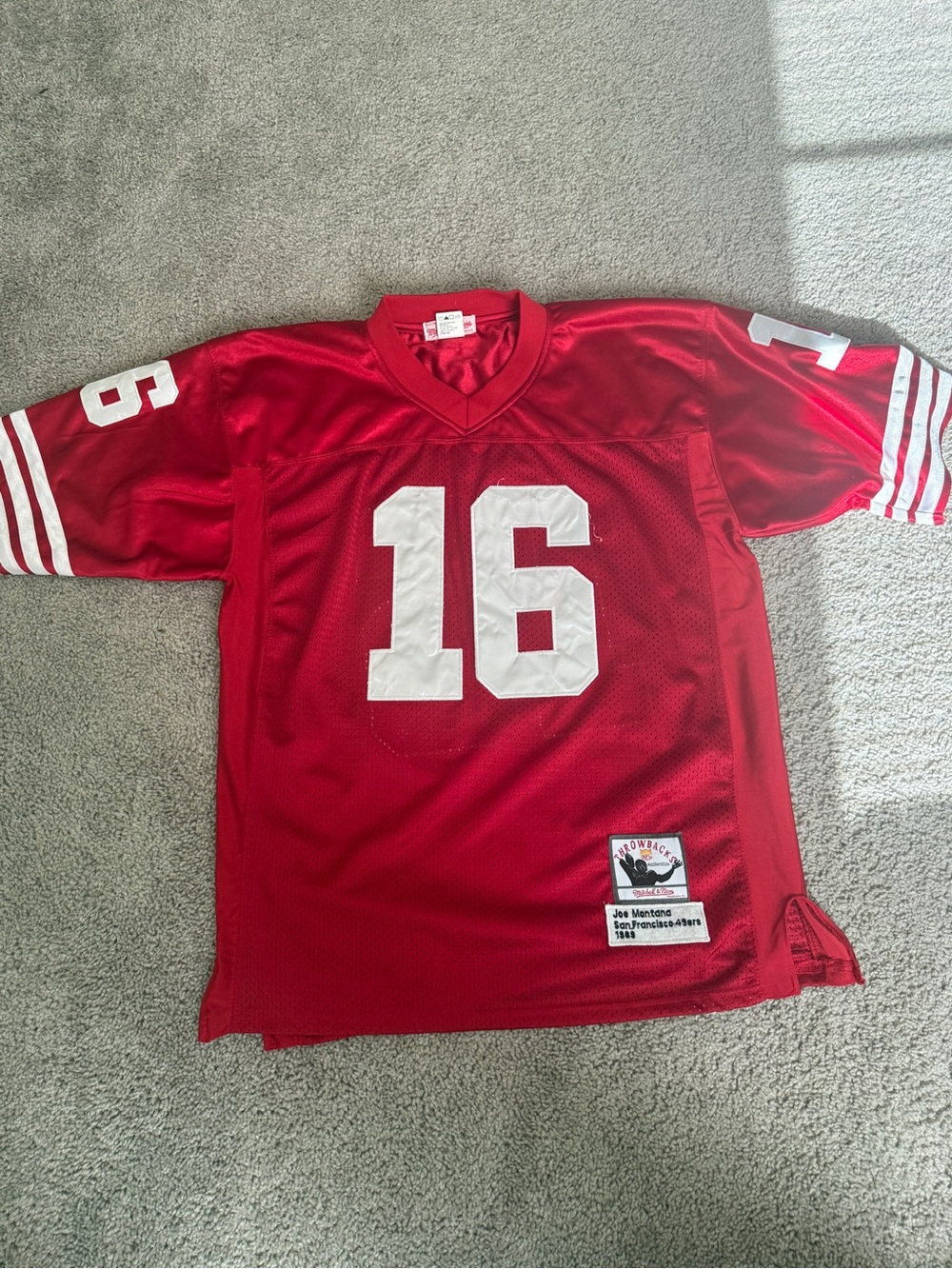 Red #16 Montana Football Jersey